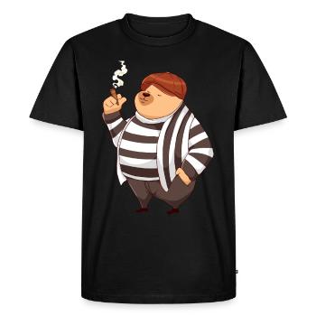 Beatnik Funny Smoking Kawaii Bear Retro Vinta - Men's Premium Organic T-Shirt - black - Front - Nico (187cm)