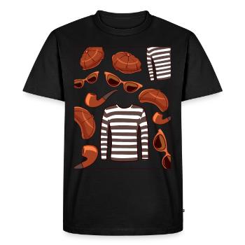Beatnik Fashion Style 50s 60s Retro Style Vinta - T-shirt Premium bio Homme - noir - Devant - Nico (187cm)