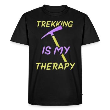 Le trekking est ma thérapie Randonneurs randonneurs - T-shirt Premium bio Homme - noir - Devant - Nico (187cm)