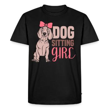 Dog Sitter Girl Dog Sitting - Men's Premium Organic T-Shirt - black - Front - Nico (187cm)