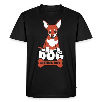 Dog Sitter Jeune Chien Dog Sitting Dog Sitting - T-shirt Premium bio Homme - noir - Devant - Nico (187cm)