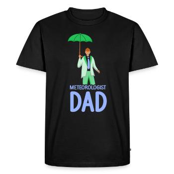Météorologue Papa Météorologie Météorologie - T-shirt Premium bio Homme - noir - Devant - Nico (187cm)