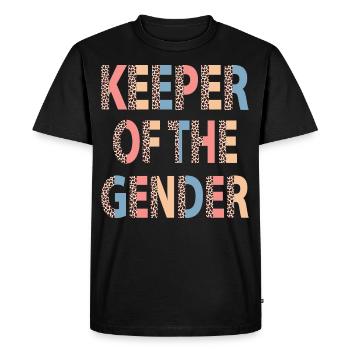Gardien du Gender Leopard Gender Revel Party - T-shirt Premium bio Homme - noir - Devant - Nico (187cm)