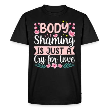 La honte corporelle n’est qu’un cri d’amour - T-shirt Premium bio Homme - noir - Devant - Nico (187cm)