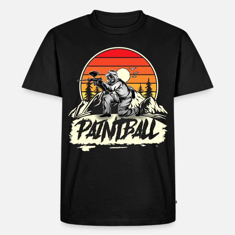 Paintball - Männer Premium Bio T-Shirt - Schwarz