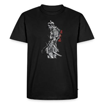 Samurai I Japanese Tattoo Manga Anime Mask for - Men's Premium Organic T-Shirt - black - Front - Nico (187cm)