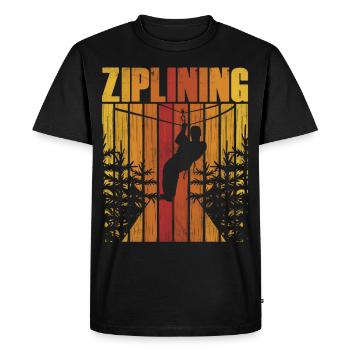 Ziplining Sayings Zip line Zipline Sport - Men's Premium Organic T-Shirt - black - Front - Nico (187cm)