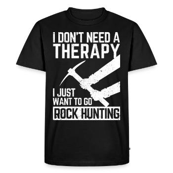 Drôle de chasse aux rochers Géologue Chasseur de roches - T-shirt Premium bio Homme - noir - Devant - Nico (187cm)