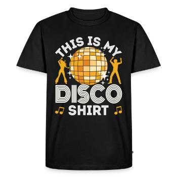 Disco 70s 80s Disco Party Outfit DiscoTheque - T-shirt Premium bio Homme - noir - Devant - Nico (187cm)