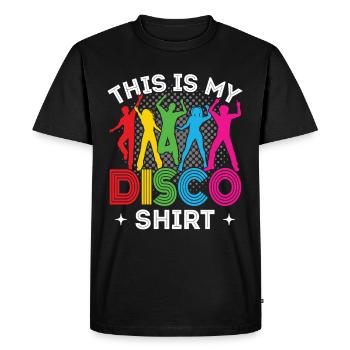 Disco 70s 80s Disco Party Outfit DiscoTheque - T-shirt Premium bio Homme - noir - Devant - Nico (187cm)