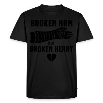 Drôle de bras cassé pas coeur cassé Ar - T-shirt Premium bio Homme - noir - Devant - Nico (187cm)