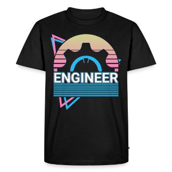 Engineer Engineering Retro - Men's Premium Organic T-Shirt - black - Front - Nico (187cm)