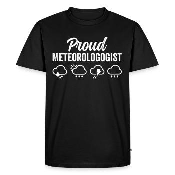 Fier météorologue Météorologie Météorologie - T-shirt Premium bio Homme - noir - Devant - Nico (187cm)