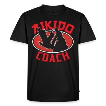 Aikido Trainer Fighter Martial Arts Martial Arts - Men's Premium Organic T-Shirt - black - Front - Nico (187cm)