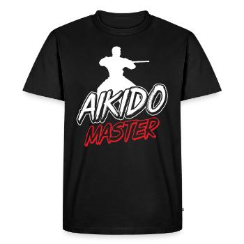 Aikido Master Martial Arts Martial Arts Fighter - Men's Premium Organic T-Shirt - black - Front - Nico (187cm)