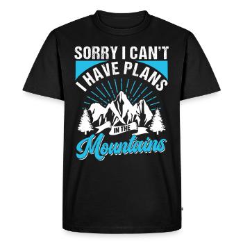 Je ne peux malheureusement pas avoir de projets en montagne - T-shirt Premium bio Homme - noir - Devant - Nico (187cm)