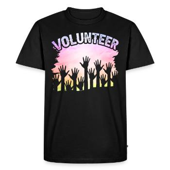 Bénévolat bénévole - T-shirt Premium bio Homme - noir - Devant - Nico (187cm)