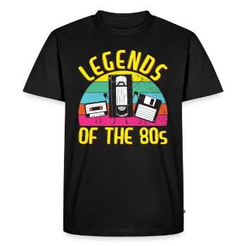 80s Outfit Party 80's Motto Theme Party 1980 - Men's Premium Organic T-Shirt - black - Front - Nico (187cm)