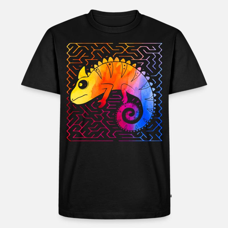 Chameleon - Männer Premium Bio T-Shirt - Schwarz