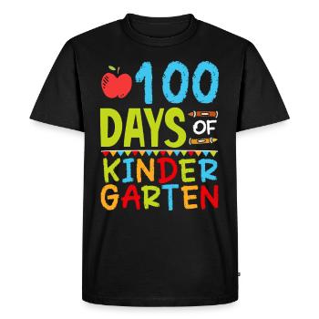 100 Days Kindergarten Lustig Team Sayings Sweet - Men's Premium Organic T-Shirt - black - Front - Nico (187cm)