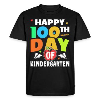 Happy 100 days in kindergarten 100 days - Men's Premium Organic T-Shirt - black - Front - Nico (187cm)