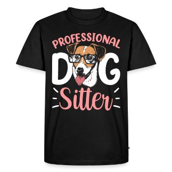 Professional Dog Sitter Dog Dog Sitting - Men's Premium Organic T-Shirt - black - Front - Nico (187cm)
