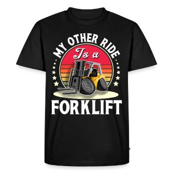 Conducteur de chariot élévateur Élévateur à fourche Magasinier - T-shirt Premium bio Homme - noir - Devant - Nico (187cm)
