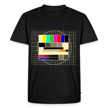 Tester la pause de transmission d’images - T-shirt Premium bio Homme - noir - Devant - Nico (187cm)