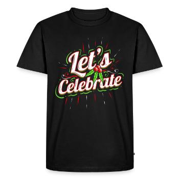 Célébrons le gui pour un joyeux Noël - T-shirt Premium bio Homme - noir - Devant - Nico (187cm)