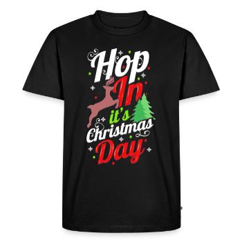 Hop In It Est Le jour de Noël Des rennes Noël - T-shirt Premium bio Homme - noir - Devant - Nico (187cm)