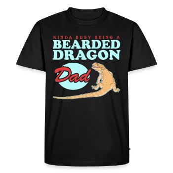 Dragon barbu Papa | Cadeau reptiles dragons barbus - T-shirt Premium bio Homme - noir - Devant - Nico (187cm)