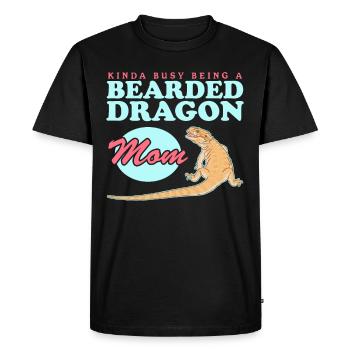 Maman Dragon Barbu | Cadeau reptiles dragons barbus - T-shirt Premium bio Homme - noir - Devant - Nico (187cm)