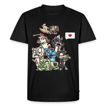 Drôle de chiens zombies Spooky Halloween - T-shirt Premium bio Homme - noir - Devant - Nico (187cm)