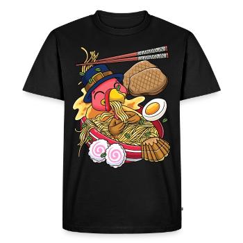 Kawaii Dinde Thanksgiving Ramen - T-shirt Premium bio Homme - noir - Devant - Nico (187cm)