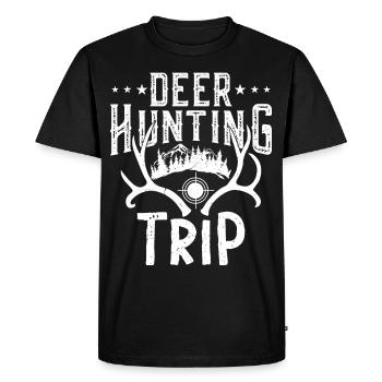 Deer Hunting Travel Hunting Rifle Hunter - Men's Premium Organic T-Shirt - black - Front - Nico (187cm)