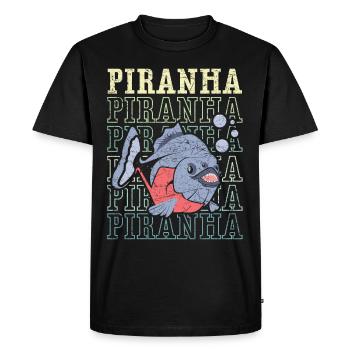 Piranha Collector Aquarist Aquaristique Pisciculture - T-shirt Premium bio Homme - noir - Devant - Nico (187cm)