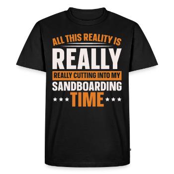 Sandboard Love Boardsport Sand Dune Sandboarding - T-shirt Premium bio Homme - noir - Devant - Nico (187cm)