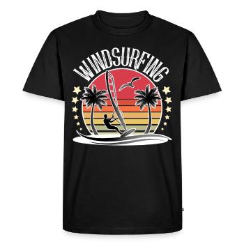Planche à voile Windsurf Windsurf - T-shirt Premium bio Homme - noir - Devant - Nico (187cm)