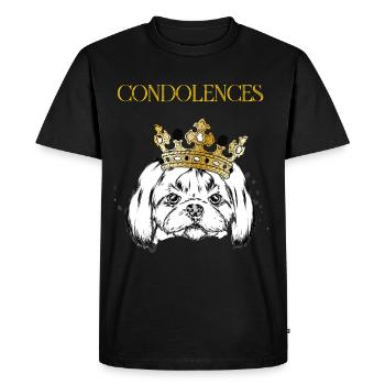 Dog with crown. - Men's Premium Organic T-Shirt - black - Front - Nico (187cm)