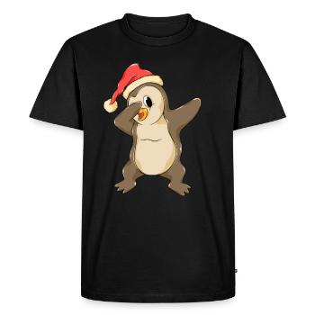 Dabbing Pingouin Père Noël Noël Dab - T-shirt Premium bio Homme - noir - Devant - Nico (187cm)