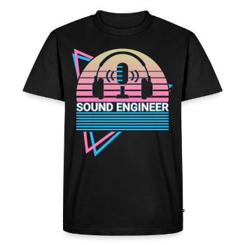Sound Engineer Sound Engineering Retro - Men's Premium Organic T-Shirt - black - Front - Nico (187cm)