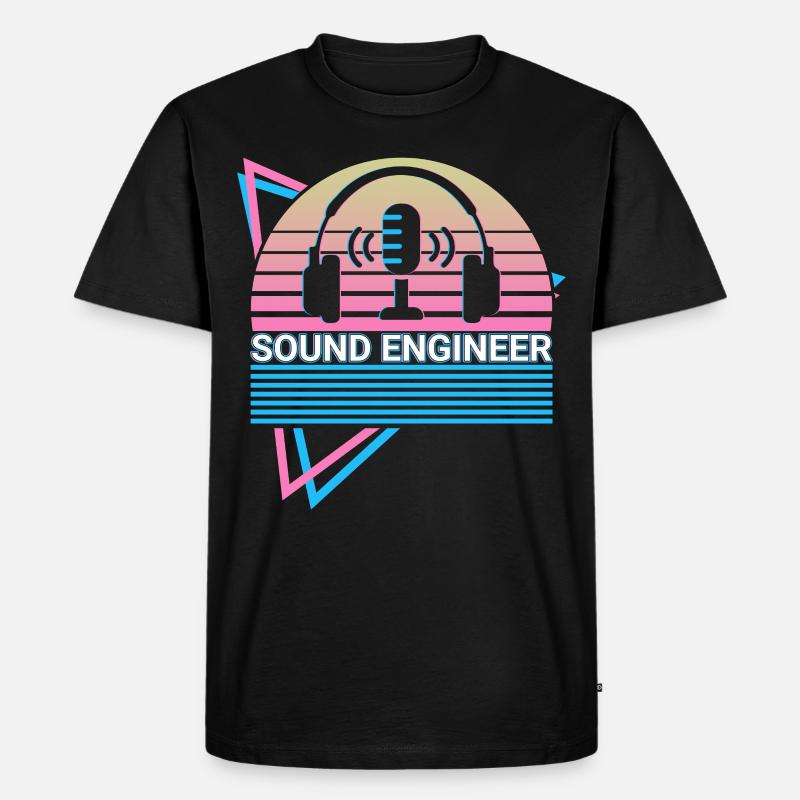 Toningenieur Tontechnik Retro - Männer Premium Bio T-Shirt - Schwarz