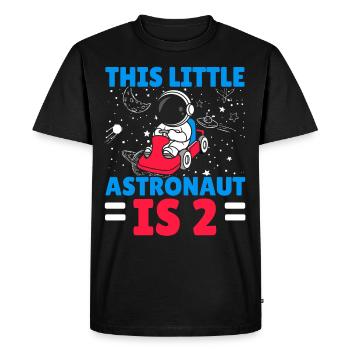 Ce petit astronaute a 2 ans Bday - T-shirt Premium bio Homme - noir - Devant - Nico (187cm)