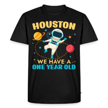 Houston We have a 1 year old 1st Birthday Bd - Men's Premium Organic T-Shirt - black - Front - Nico (187cm)