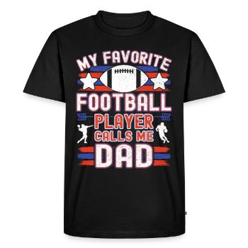 Football américain Papa Père Papa Joueur de football - T-shirt Premium bio Homme - noir - Devant - Nico (187cm)