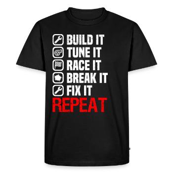 Muscel Car V8 Turbocharger Tuning Racing Car - Men's Premium Organic T-Shirt - black - Front - Nico (187cm)
