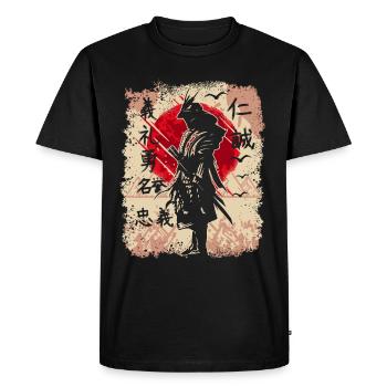 Samurai Japanese Warrior Swordsman Kanji - Men's Premium Organic T-Shirt - black - Front - Nico (187cm)
