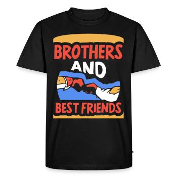 Frères et meilleurs amis Équipe Frère Ami - T-shirt Premium bio Homme - noir - Devant - Nico (187cm)