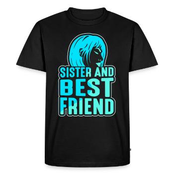 Sister And Best Friend Team Freund Schwester - Men's Premium Organic T-Shirt - black - Front - Nico (187cm)