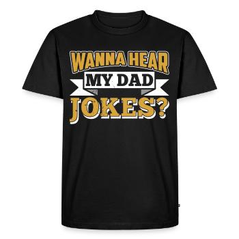 Papa Blague Papa Blague Blague Père - T-shirt Premium bio Homme - noir - Devant - Nico (187cm)